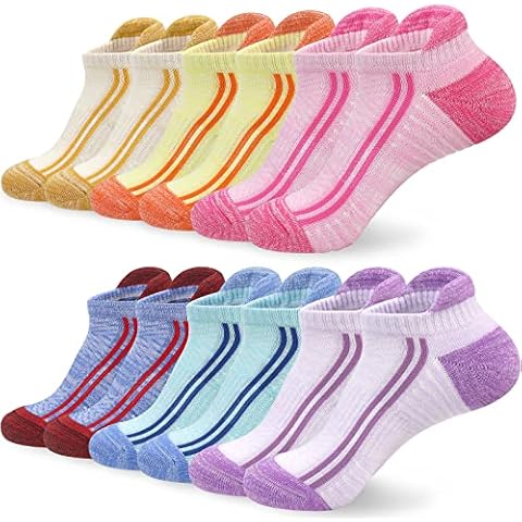 Trainer Socks Womens 4-7, Cushion Running Socks for Women Cotton Breathable Sports Socks Ladies Casual Nonslip Ankle Athletic Socks (6 colour, 4-7) Cover