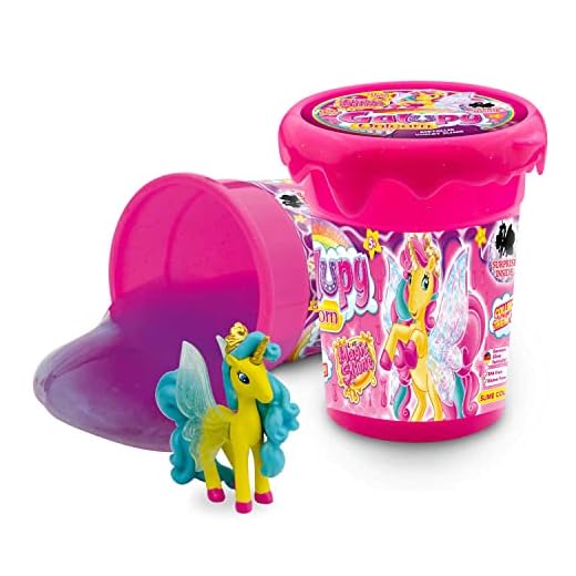 CRAZE 18316 MAGIC SLIME GALUPY UNICORN slem med vacker enhörning spelfigur BIBI och TINA barnsöm, olika färger och effekter, 150 ml