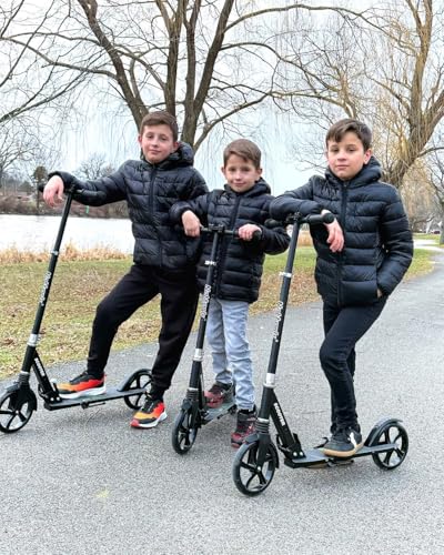 Nattork Kick Scooter for Kids 6+ Years Teens Adults - 220LB Weight Capacity, Front Shock Absorber and Adjustable Handlebar with 8" Sturdy Wheels, Grim Reapers Skeleton Ghosts for Halloween - image 4