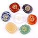 Produktbild 7er Set Royal Saphir Chakra Steine Reiki Heilkristall mit graviertem Chakra-Symbolen, ganzheitlich ausbalancierend poliert Palmensteine