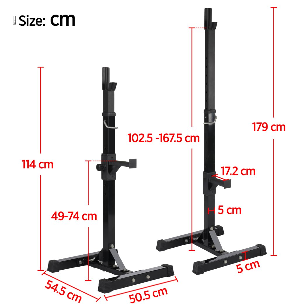 Abician Cages de Squat, Rack Squat Repose Haltère Réglable 14 Niveaux Repose Barre Musculation Supports Charge Max.250 kg Rack Musculation Noir