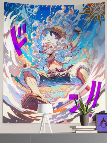 Image of ComicSense.xyz Sun God Printed Anime Tapestry, Anime Theme Backdrop for Wall Hanging Home Decor Bedroom Living Room Tapestries - 54 X 44 Inches