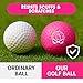Ghost Pink Funny Golf Balls for Women – Shocked Emoji Face, High-Visibility Pink, Sleeve of 3 Novelty Practice Balls, Cute Golf Gift for Her, Ladies & Girls