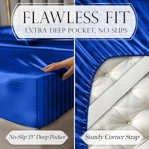 Image of DECOLURE Satin Sheets Queen Size | Softer Than Silk | Luxury 4 Pc Bed Set