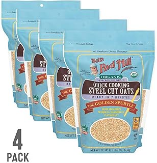 Bob's Red Mill Resealable Organic Quick Cooking Steel Cut Oats, 22 Ounce
