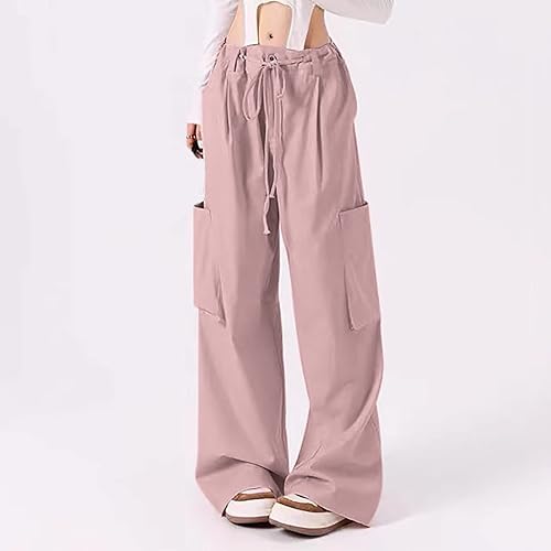 Miniatura 2 de SHOPESSA Pantalones deportivos de pierna recta para mujer, pantalones elásticos palazzo, pantalones largos de pierna ancha, pantalones de