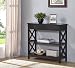 Black Finish 3-Tier Console Sofa Entry Table with Shelf/Two Drawers