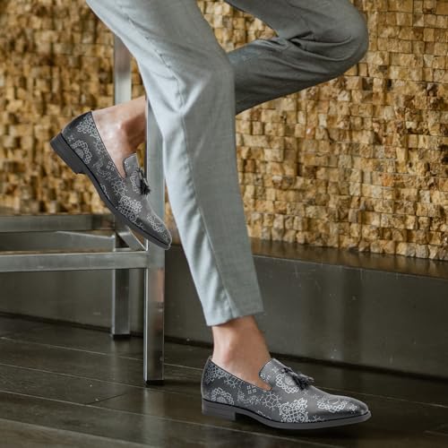 Image of Meijiana Mens Loafers Wedding Dress Shoes Slip-On Loafers for Men Tuxedo Suit Shoes