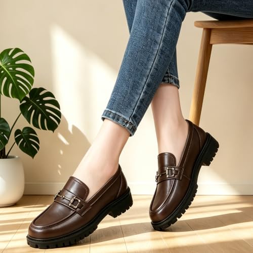 Image of Loafers for Women Women's Penny Loafers Slip On Leather Business Casual