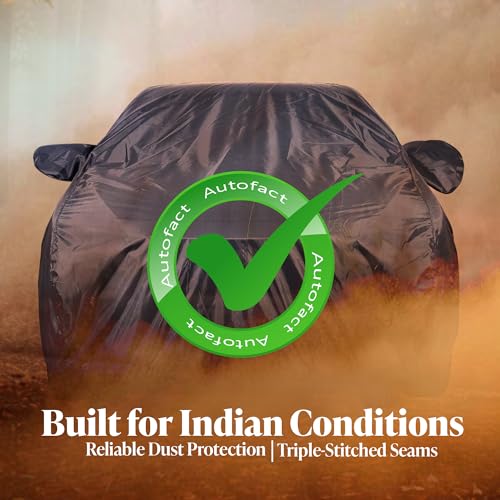 Image of Autofact Premium Car Cover for Nexon EV 2023-2026 | All Weather Water-Resistant Full Body Car Cover | Light-Weight Triple-Stitched Outdoor Shield with UV Protection, Dustproof & Heat-Resistant
