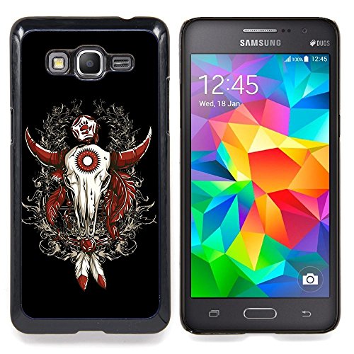 GREAT PHONE CASE GIFT // Mobile Phone Case Hard Case PC Derecative Cover Protective Case for Samsung Galaxy Grand Prime G530H / DS /Cool Western Buffalo Skull Dreamcatcher/