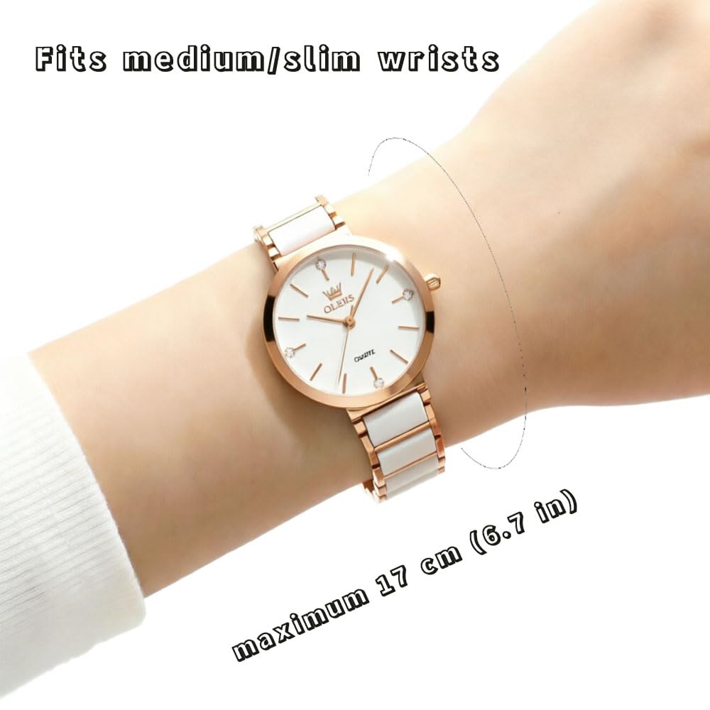 Reloj Mujer de Acero Inoxidable y cerámica, Regalos Mujer