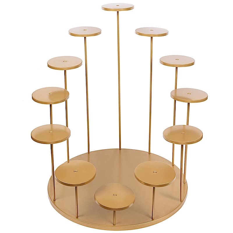 29 in Gold 12 Arm Tiered Round Metal Cupcake Holder Dessert Display Stand Party Events Reception Decorations Supplies