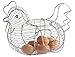 JUNGEN Huevera en Forma de gallina Cesta de Huevos Soporte para Huevos con Forma de Pollo Cesta de Alambre de Metal para Huevos Color Plata (30 * 25 cm)