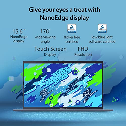 Image of ASUS Vivobook 15 (2022), 15.6-inch (39.62 cms) FHD Touch, Intel Core i3-1220P 12th Gen, Thin and Laptop (8GB /512GB SSD /Iris Xe Graphics /Windows 11 /Office 2021 /Blue /1.7 kg), X1502ZA-EZ311WS