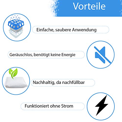 12 x 400 Gramm (4E) Luftentfeuchter Nachfüllpack Vliesbeutel XXL Box Granulat Nachfüllen Raumentfeuchter – Bild 3