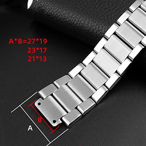 Bracelet de montre acier inoxydable 316L maille haut de gamme 27x19mm