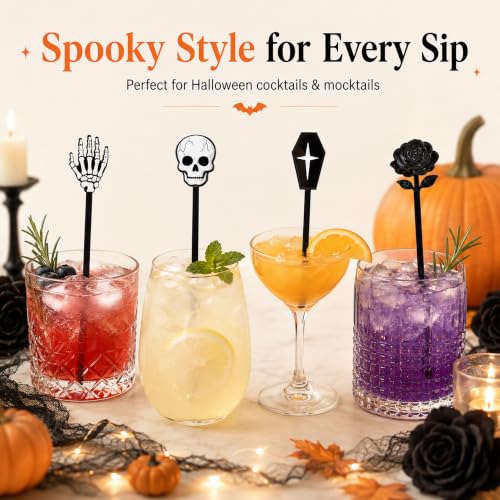 Halloween Cocktail Stirrers,36 Pack, 7.1 Inch (Gothic Mix) - image 7