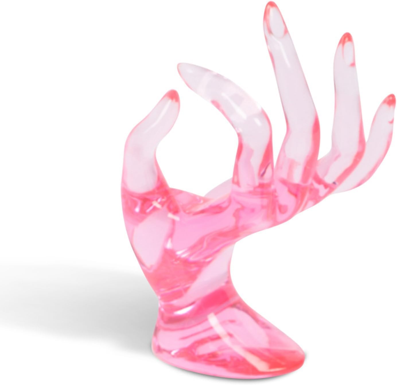 Home Decoration Figurines Ornaments, OK Gesture Jewelry Display Holder Hand-shape Modern Heavy Duty Plastic Desktop Necklace Ring Bracelet Show Organizer Stand Rack
