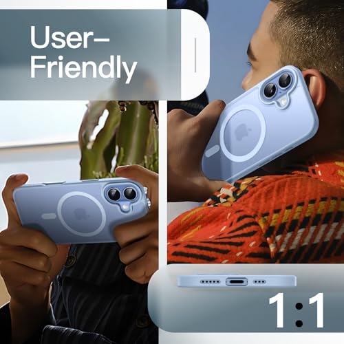 Image of JETech Magnetic Case for iPhone 17 6.3-Inch Compatible with MagSafe, Translucent Matte Back Slim Minimalist Shockproof Phone Cover (Mist Blue)