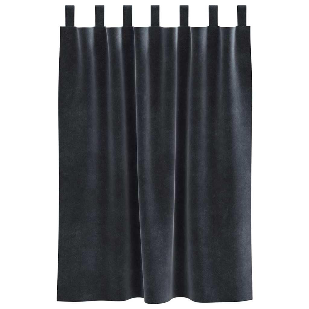 Cortinas opacas de terciopelo gris oscuro, 2 unidades, 140 x 140 cm, cortinas con trabillas de tela para salón, dormitorio, cortina de puerta, fácil de limpiar, bloquea la luz, diseño moderno