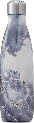 S'well - Botella de agua de acero inoxidable, 17 fl oz, suave al tacto, color azul granito, triple capa con aislamiento al vacío, bebidas frías por