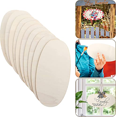 15Pcs Oval Wood Shapes Pieces Wood Discs Slices For Diy Craft Wedding Christmas Hanging Ornaments Gift Unfinished Wood Slices Tag Oval Wood Embellishments(3.54 * 2.16) #TOP2