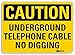 SmartSign ?Caution - Underground Telephone Cable, No Digging? Sign | 7" x 10" 3M Reflective Aluminum