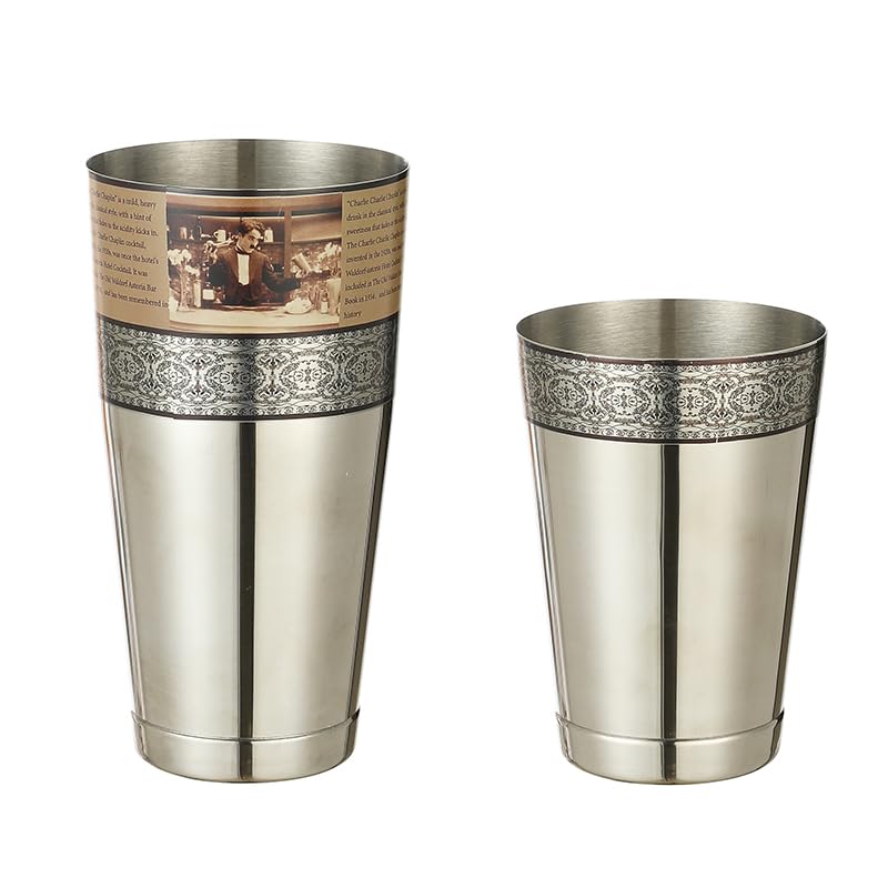Cocktail Shaker,Cocktail Set Vintage Geätzter Chaplin Bar Cocktail Shaker Professioneller(800m VintageChaplin)