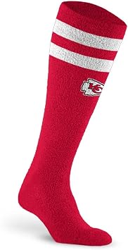 For Bare Feet NFL KANSAS CITY CHIEFS Cozy Feather Compression Varsity Stripe Team Color Large/Extra Large