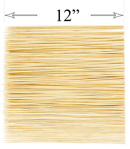Decorrack 400 Natural Bamboo Skewer Sticks, Natural Wood Barbecue Skewers For Grilling, Kabob, Fruit, Appetizers, Cocktail, Brunch, Chocolate Fountain, Bbq Skewers, 12 Inch (Pack Of 400) #TOP5