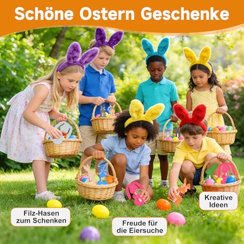 10 Stück Ostergeschenke Erwachsene/Kinder, Geldgeschenk Ostern Verpackung, Osterdekoration Filzmaterial-Ideal zum Verpacken von Ostergeschenken und Osternest-Hasendekorationen