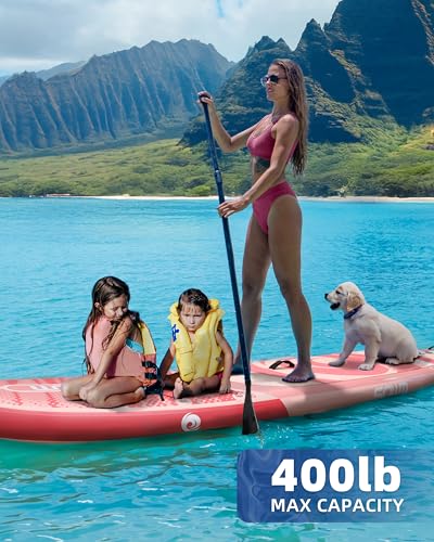 Image of Inflatable Paddle Boards, Stand Up Paddle Board for Adults Youth of All-Round, 10'6'' *33'' * 6'' Extra Wide & No-Slip Sup for Yoga Fishing