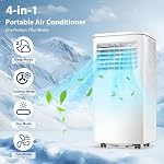 Antarctic Star 8000 BTU(ASHRAE) 5000 SACC Portable Air Conditioner, 3-in-1 AC Unit with Dehumidifier & Fan, 24H Timer, Sleep Mode, Remote Control, Digital Display for Home & Office