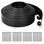 GROWNEER Garden Edging Borders 20m Landscape Edging Extra Tall 10cm High with 80pcs Stakes No Dig Garden Border Lawn Edging Mini Plastic Fence for Flowerbeds Grass (Black)