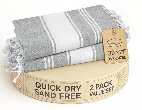 LANE LINEN Beach Towel, 2 Pack Beach Towels...