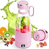 Batidora Portátil, 350ml Mini Licuadora con Pantalla Led Inteligente, Fresh Juice Batidora Usb Recargable para Fitness, Viajes y Trabajo