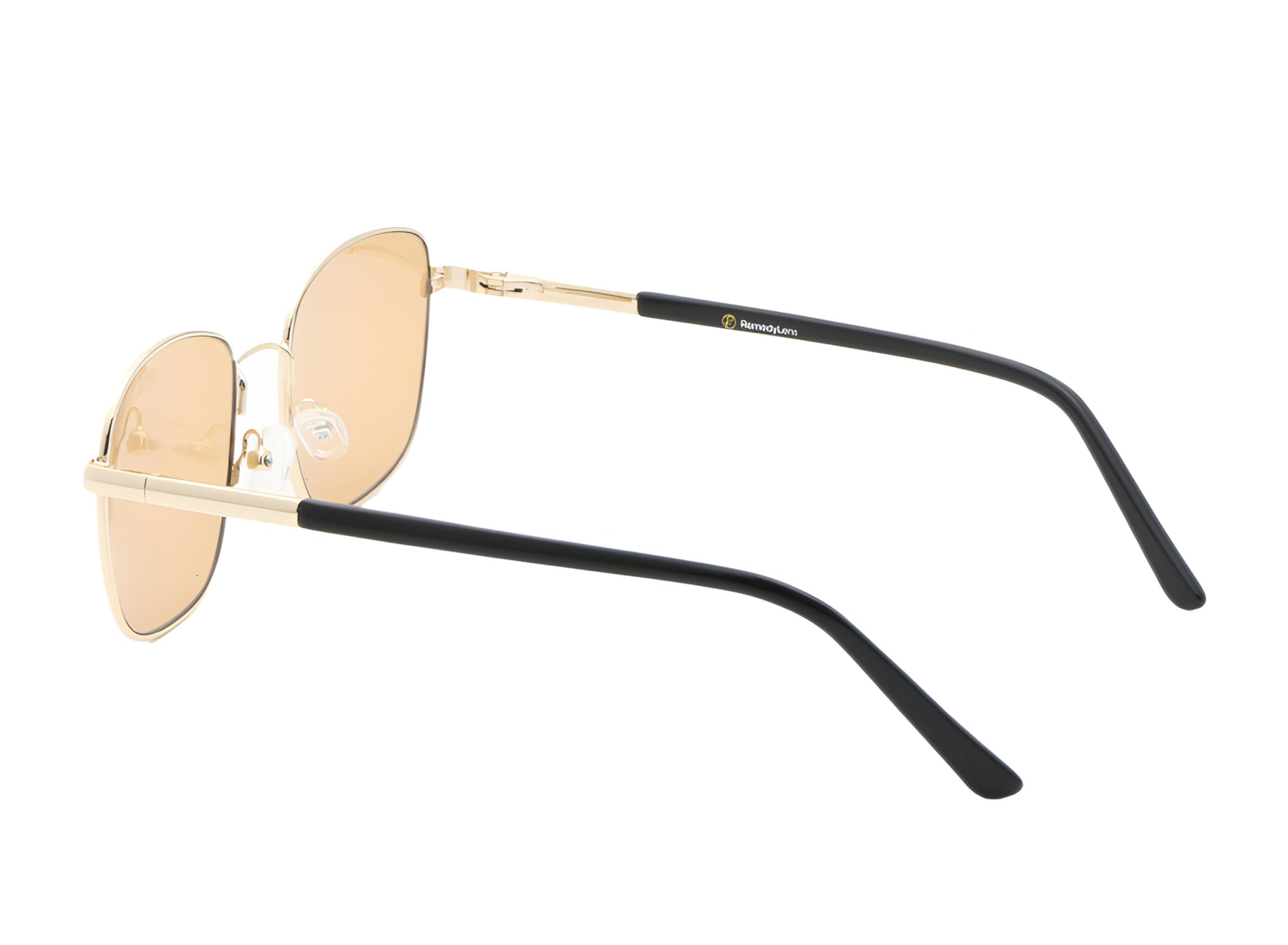 Frankie Luxury Gold und Acetat FL-41 Brille für Migräne und Lichtempfindlichkeit