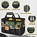 NECKORY Tool Bag, Portable Tool Box Organizer Adjustable Shoulder Strap, Carry Tool Tote Heavy Duty Tool Storage Bag With Wide Mouth,Tool Bags for Men Mechanic EngineerGift - M, Army Green & Black