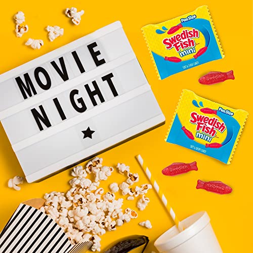 Swedish Fish Mini Soft And Chewy Candy Fun Size, Individually Wrapped Packs, 64 Count Bulk #TOP3