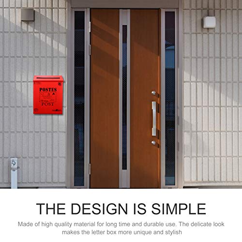 NUOBESTY Vintage muur mount brievenbus outdoor metalen grote capaciteit decoratieve postbus voor tuin muur decoratie… - Afbeelding 6