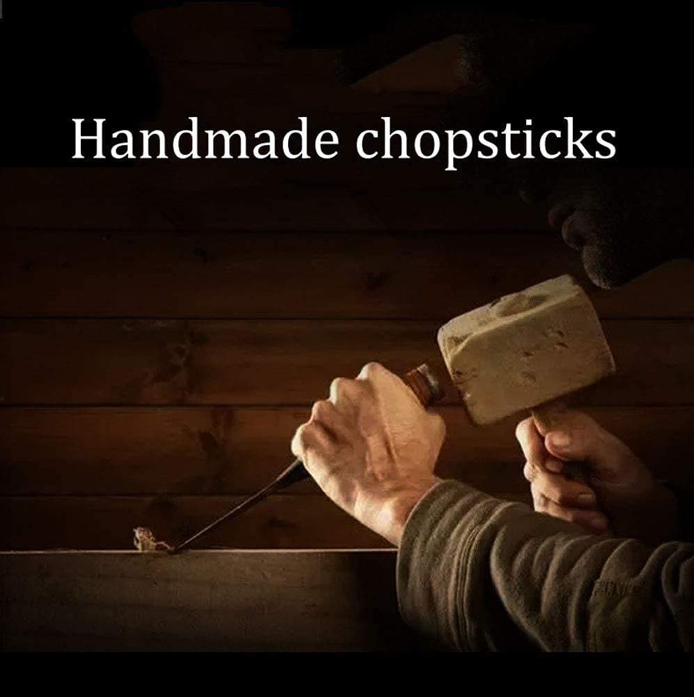 Baguettes Baguettes Réutilisables Baguettes Réutilisables Coffret Cadeau, Baguettes Chinoises en Bois Naturel avec Tête en Laiton Vaisselle De Cuisine Boîte Faite À La Main Passe A(5)