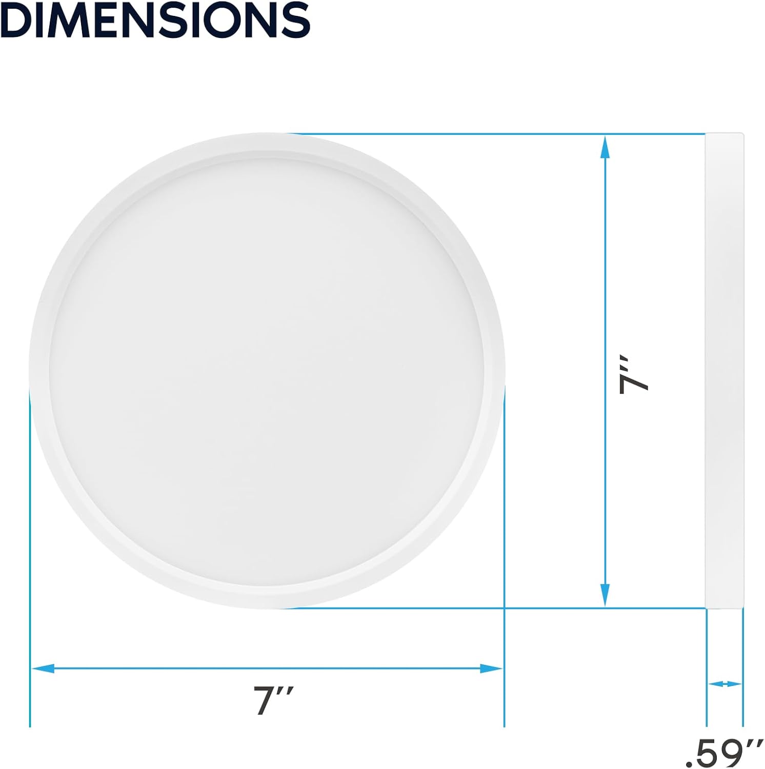 LUXRITE 7 Inch LED Flush Mount Ceiling Light, LED Surface Mount, 5CCT 2700K-5000K, 1150 Lumens, CRI90, 110° Beam Angle, 14 Watt, Dimmable, Wet Rated & UL Listed, Round Slim Trim (4 Pack)