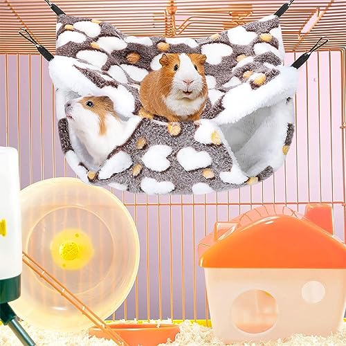 Image of Qpets Plush Hanging Hammock Bed for Hamsters, S Size, Winter Hideout