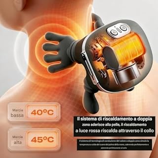Massaggiatore Cervicale 4D, Massaggiatore Schiena E Collo Ricaricabile, Massaggiatores Spalle Riscaldato Con Design Bionico, Elettrico Neck Massager Con 2 Livelli Di Temperatura, Per Uomini Donne(01)