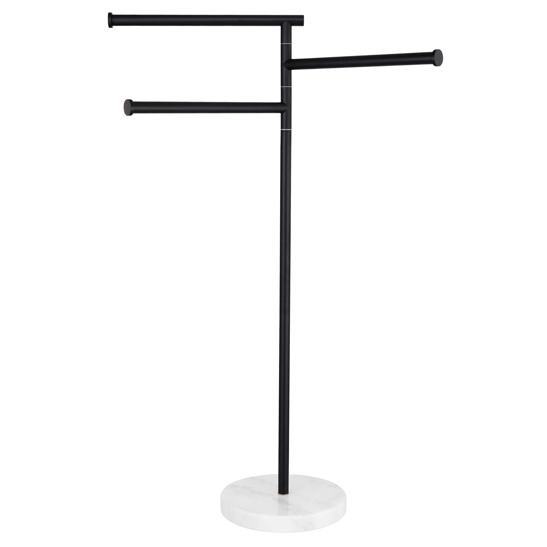 KES Toallero de Pie Negro Barra Toallas Baño 3 Niveles Mármol Toalleros de Baño de Pie Acero Inoxidable SUS304 Toallero de Barra, BTH219-BK | Toallero de piscina independiente para exteriores, 3 barras giratorias, acero inoxidable 18/8 de alta calidad, BT