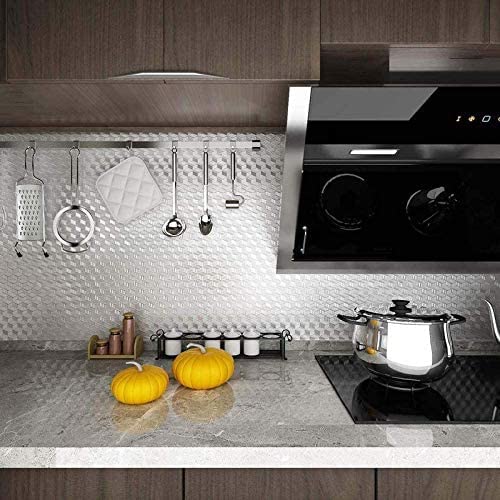 Image of Barebeauty 60 x 200 cm Kitchen Wallpaper, Self Adhesive Oil Proof Waterproof Wall Sticker for Kitchen, Anti-Mold Heat Resistant Backsplash Wall Covering (Pack of 3, 38.76 Sq. Ft. Approx)