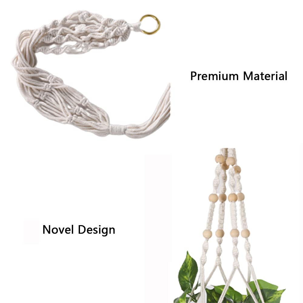 SagaSave Lot de 8 suspensions murales en macramé pour intérieur - Panier de fleurs décoratif (C)