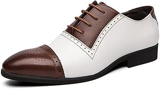 [M.ASSOLATO] ドレスシューズ メンズ 紳士靴 結婚式 おしゃれ ビジネスシューズ 革靴 バイカラー レースアップ 内羽根 ストレートチップ ポインテッドトゥ メンズシューズ フォーマル パーティー デート お出かけ ビジネス オフィス 派手