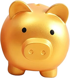 SAFIGLE Cofrinho Dourado Cofrinho De Plástico Meninas Douradas Mini Animais De Resina Animal Banco De Moedas Quarto Infantil Porquinho Cofrinho De Desenhos Animados Pequeno Recipiente De  